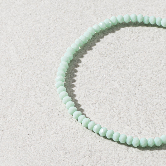 2mm Mint Green Crystal Beaded Bracelet