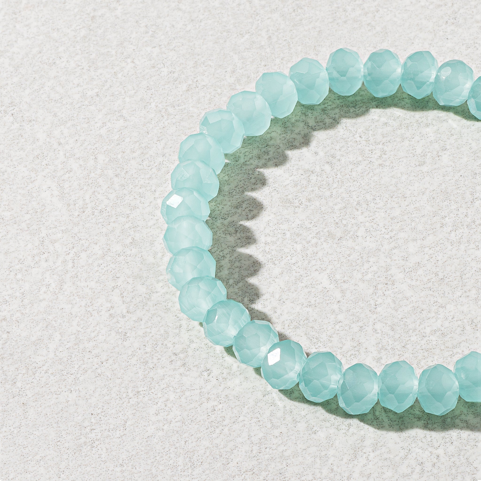 6mm Sheer Mint Green Crystal Beaded Bracelet