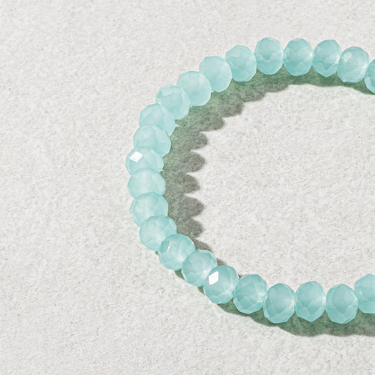 6mm Sheer Mint Green Crystal Beaded Bracelet