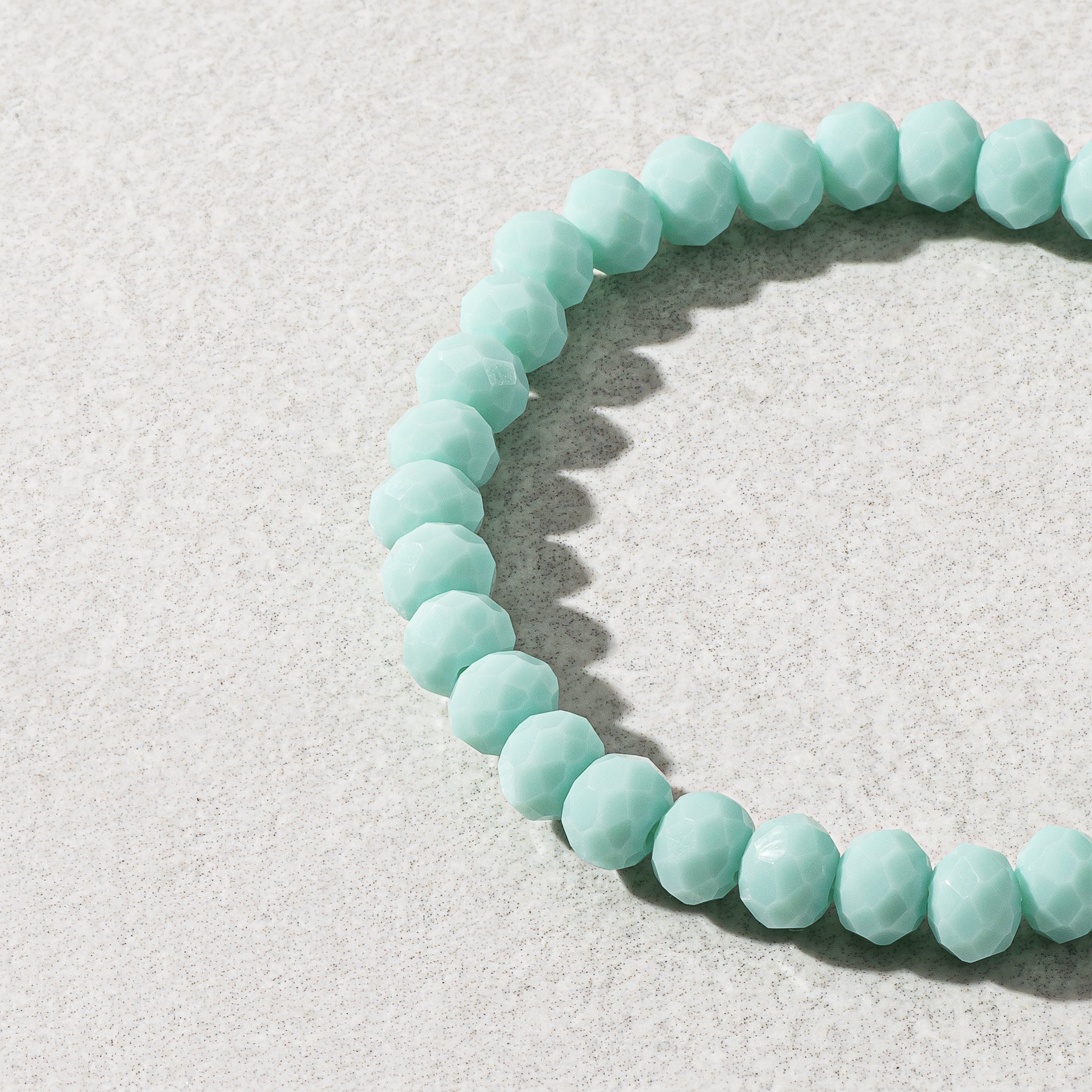 6mm Mint Green Crystal Beaded Bracelet