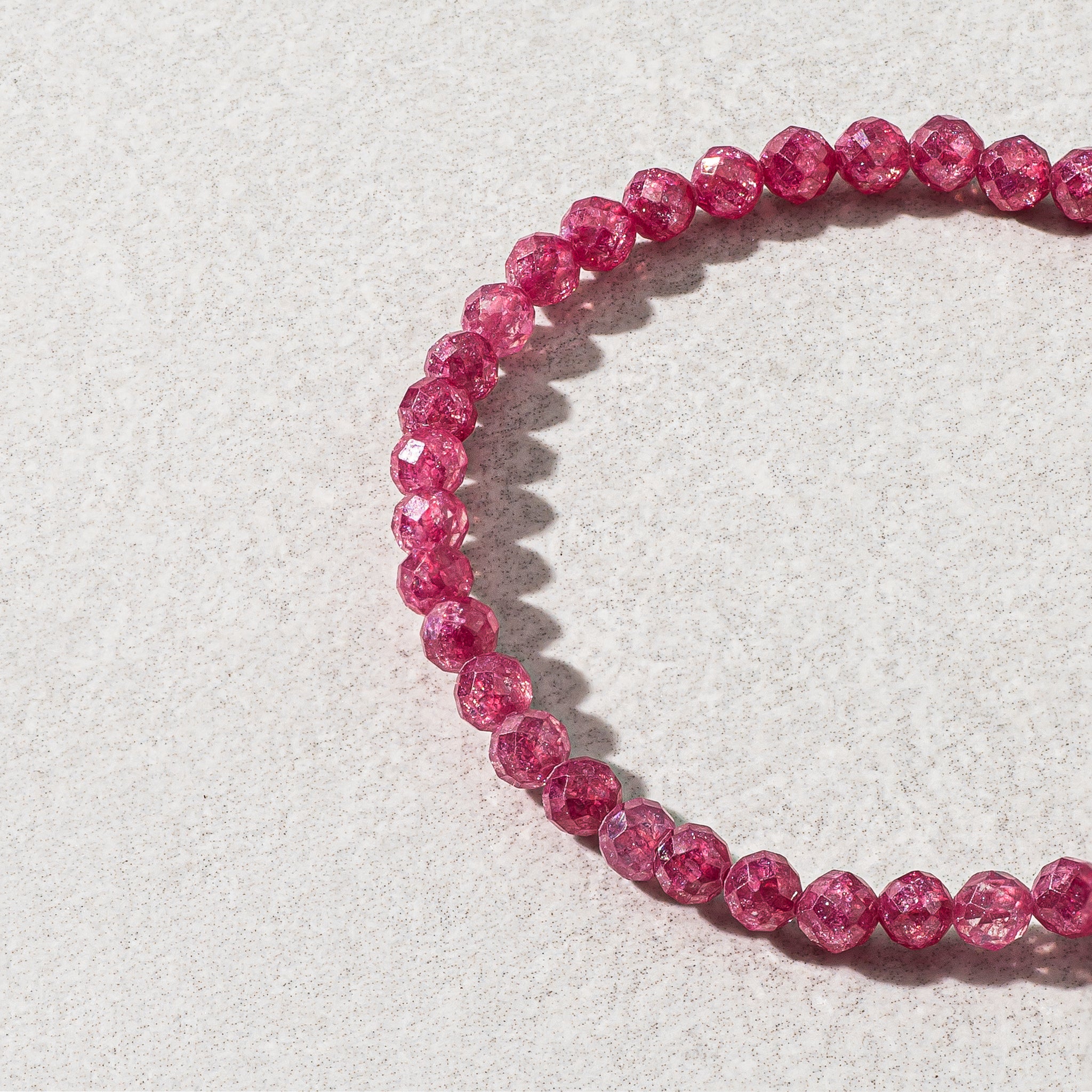 4mm Pink Cubic Zircona Beaded Bracelet