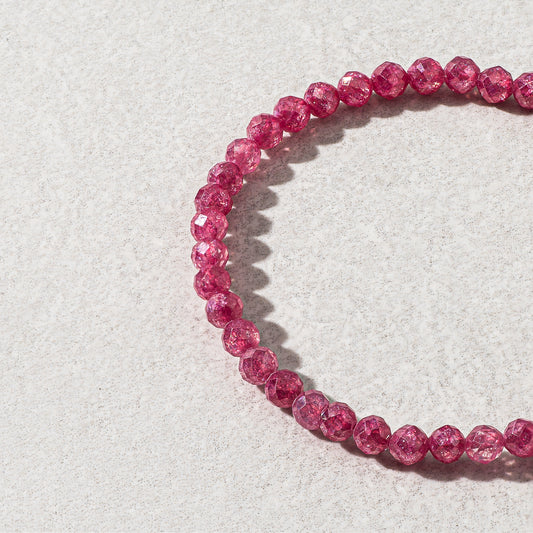 4mm Pink Cubic Zircona Beaded Bracelet