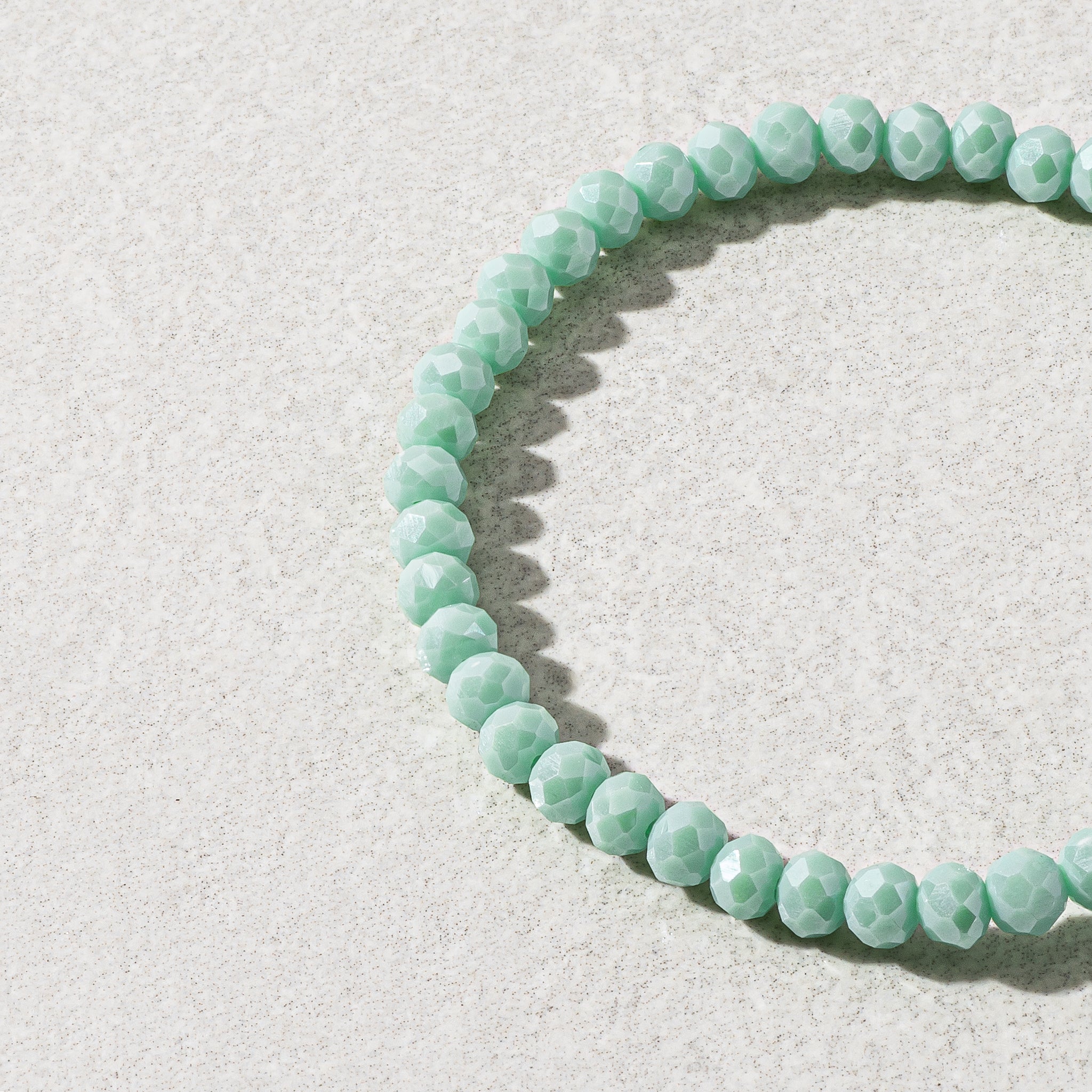 4mm Sparkly Green Crystal Beaded Bracelet