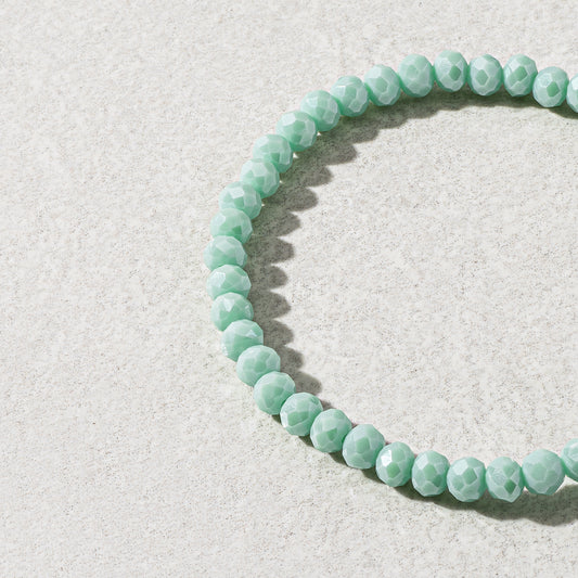 4mm Sparkly Green Crystal Beaded Bracelet