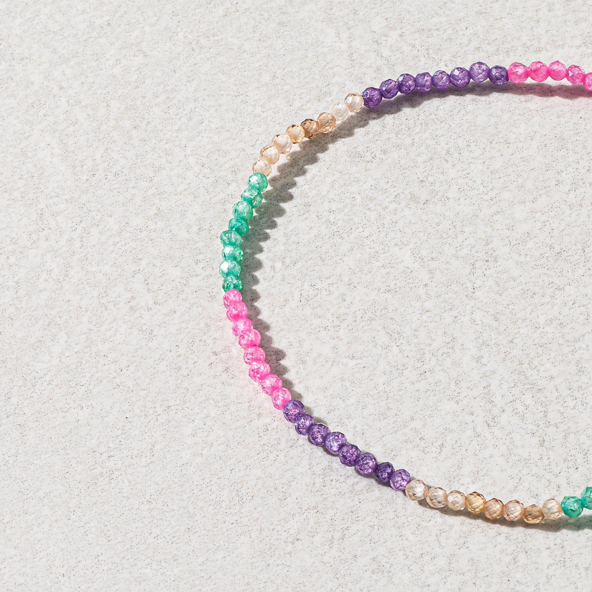 1.5mm Multicolored Cubic Zirconia Itsy Beaded Bracelet
