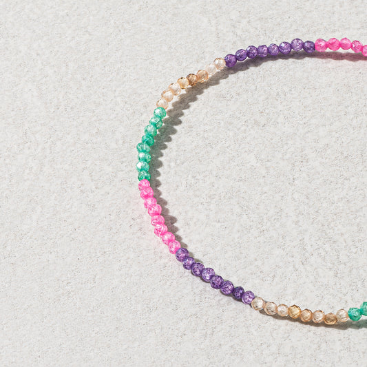 1.5mm Multicolored Cubic Zirconia Itsy Beaded Bracelet