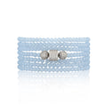 Load image into Gallery viewer, 2mm Periwinkle Crystal and Silver Cubic Zirconia Seven Wrap Bracelet and Necklace
