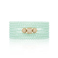 Load image into Gallery viewer, 2mm Mint Green Crystal and Yellow Cubic Zirconia Seven Wrap Bracelet and Necklace
