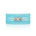 Load image into Gallery viewer, 2mm Sky Blue Crystal and Silver Cubic Zirconia Seven Wrap Bracelet and Necklace
