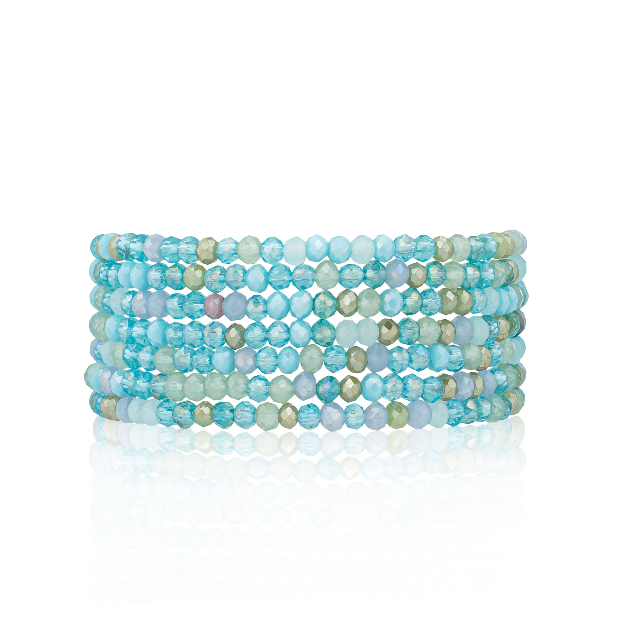 2mm Ocean Blue Multicolored Crystal Seven Wrap