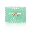 Load image into Gallery viewer, 6mm Sheer Green Crystal and Yellow Cubic Zirconia Seven Wrap Bracelet and Necklace
