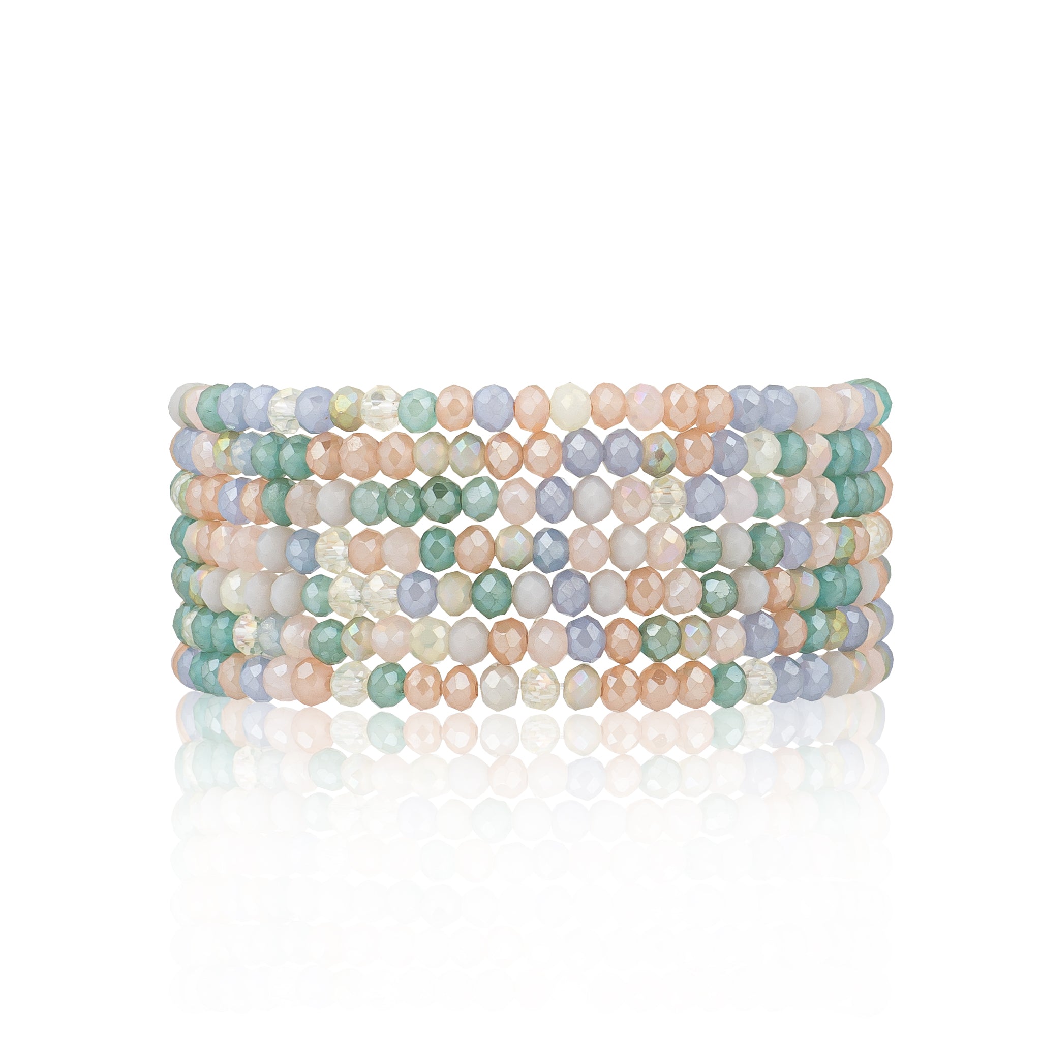 2mm Soft Green Multicolored Crystal Seven Wrap