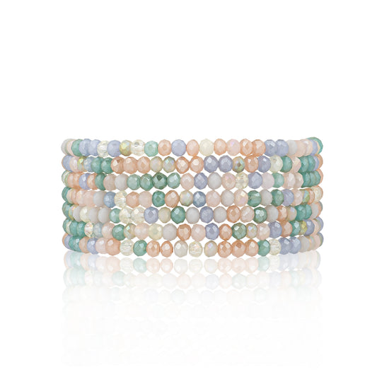 2mm Soft Green Multicolored Crystal Seven Wrap