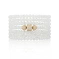 Load image into Gallery viewer, 4mm Sparkly White Crystal and Yellow Cubic Zirconia Seven Wrap Bracelet and Necklace
