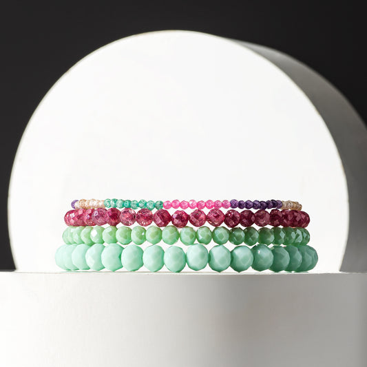 1.5mm Multicolored Cubic Zirconia Itsy Beaded Bracelet