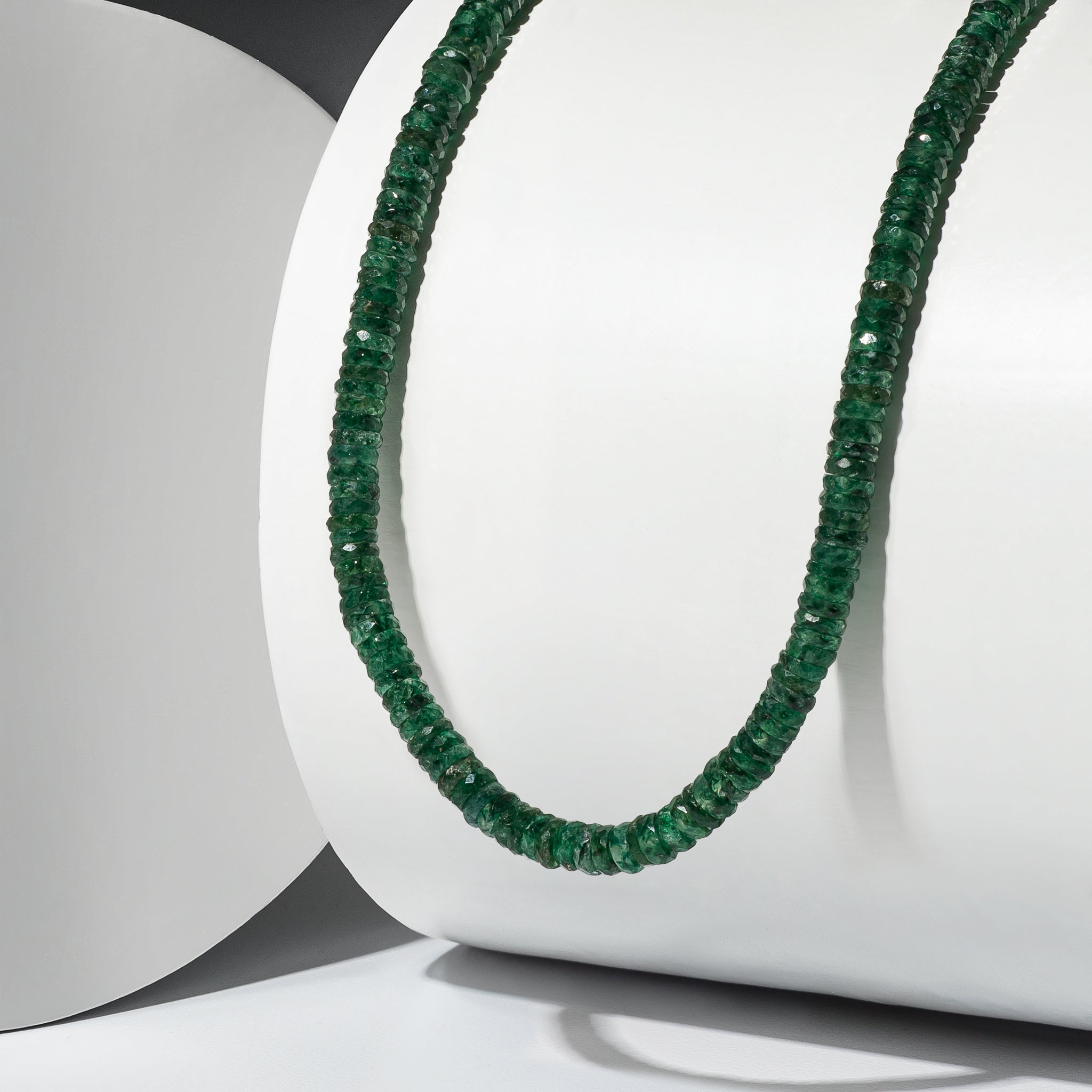 Green Aventurine Fixed Beaded Necklace 28"