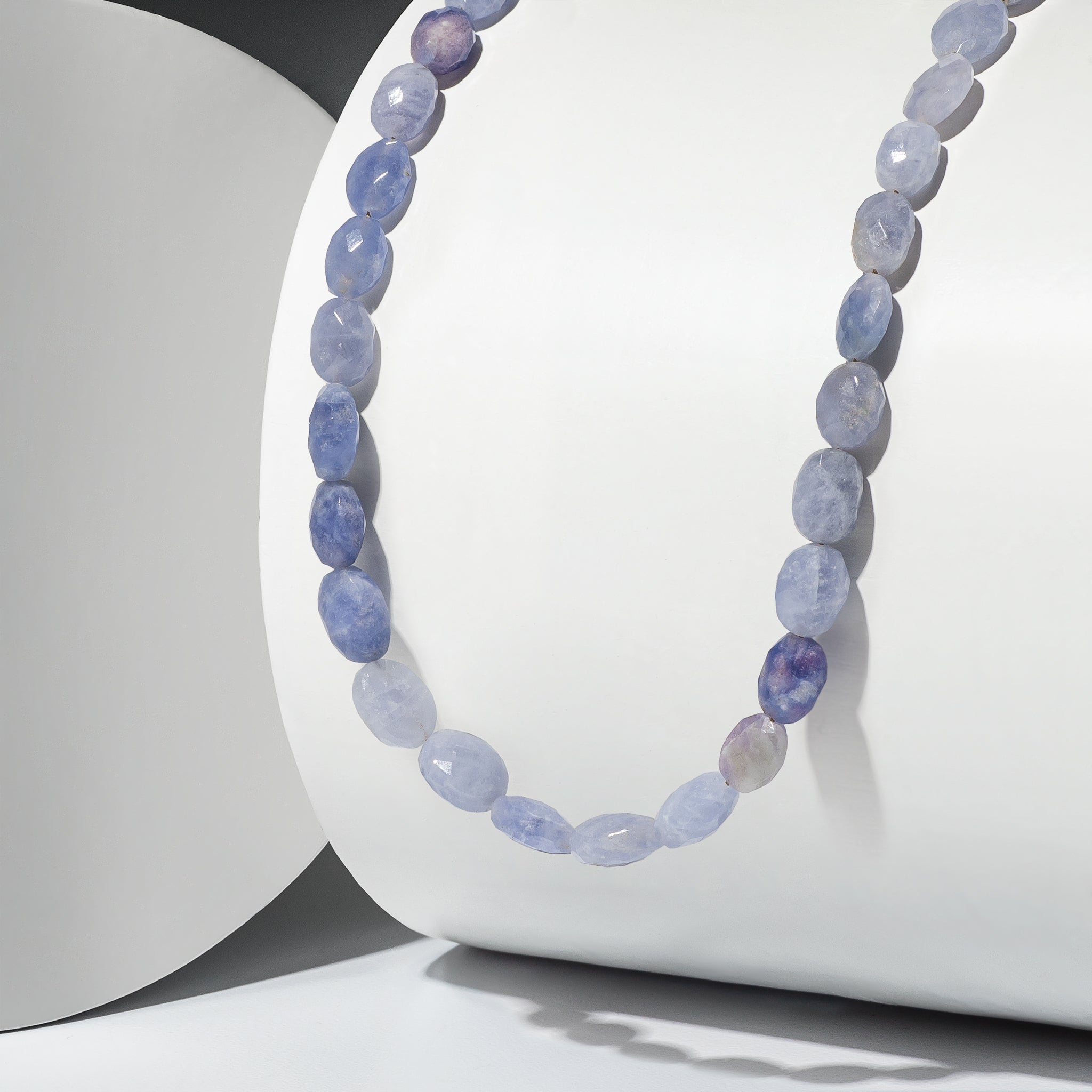 Hackmanite Oval Fixed Beaded Necklace 26.00"
