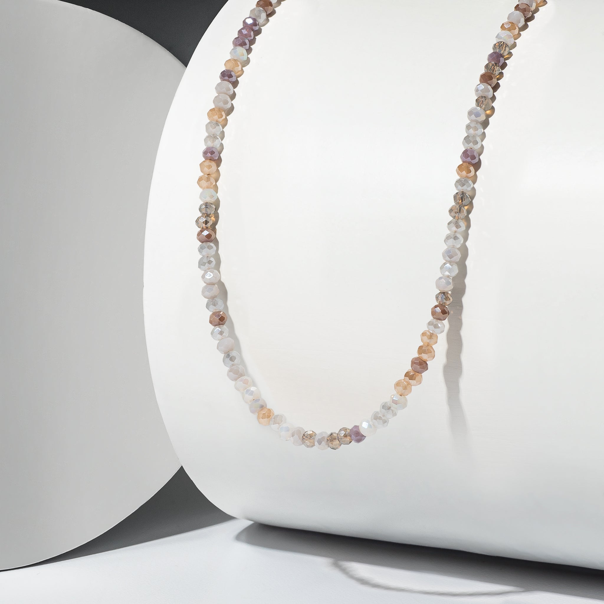 2mm Mocha Multicolored Crystal Beaded Adjustable 15"-17"