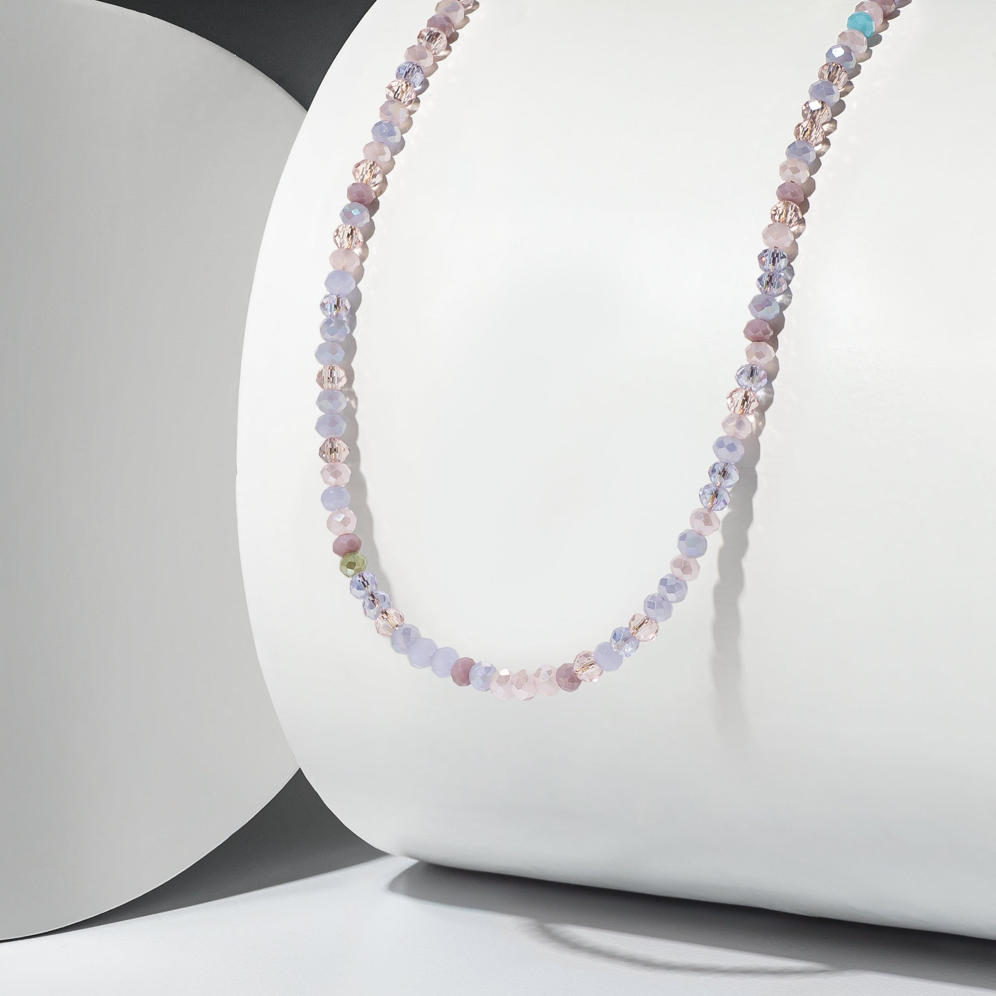 2mm Purple Multicolored Crystal Beaded Adjustable 15"-17"