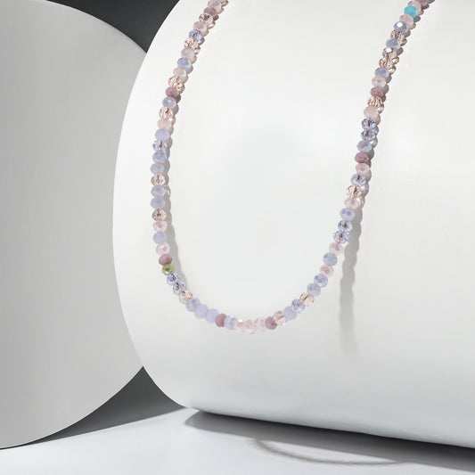 2mm Purple Multicolored Crystal Beaded Adjustable 15"-17"