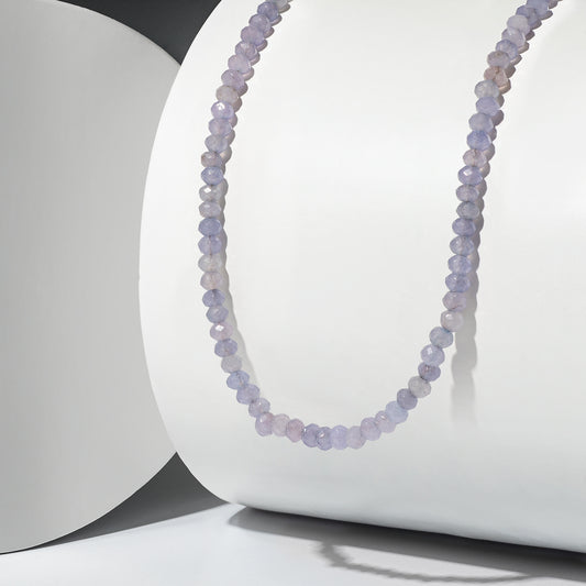 4mm Lavender Faceted Jade Beaded Adjustable Necklace
