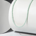 Load image into Gallery viewer, 2mm Mint Green Crystal Beaded Adjustable Necklace
