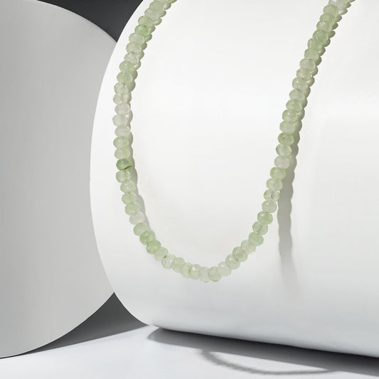 4mm Bright Green Jade Beaded Adjustable Necklace