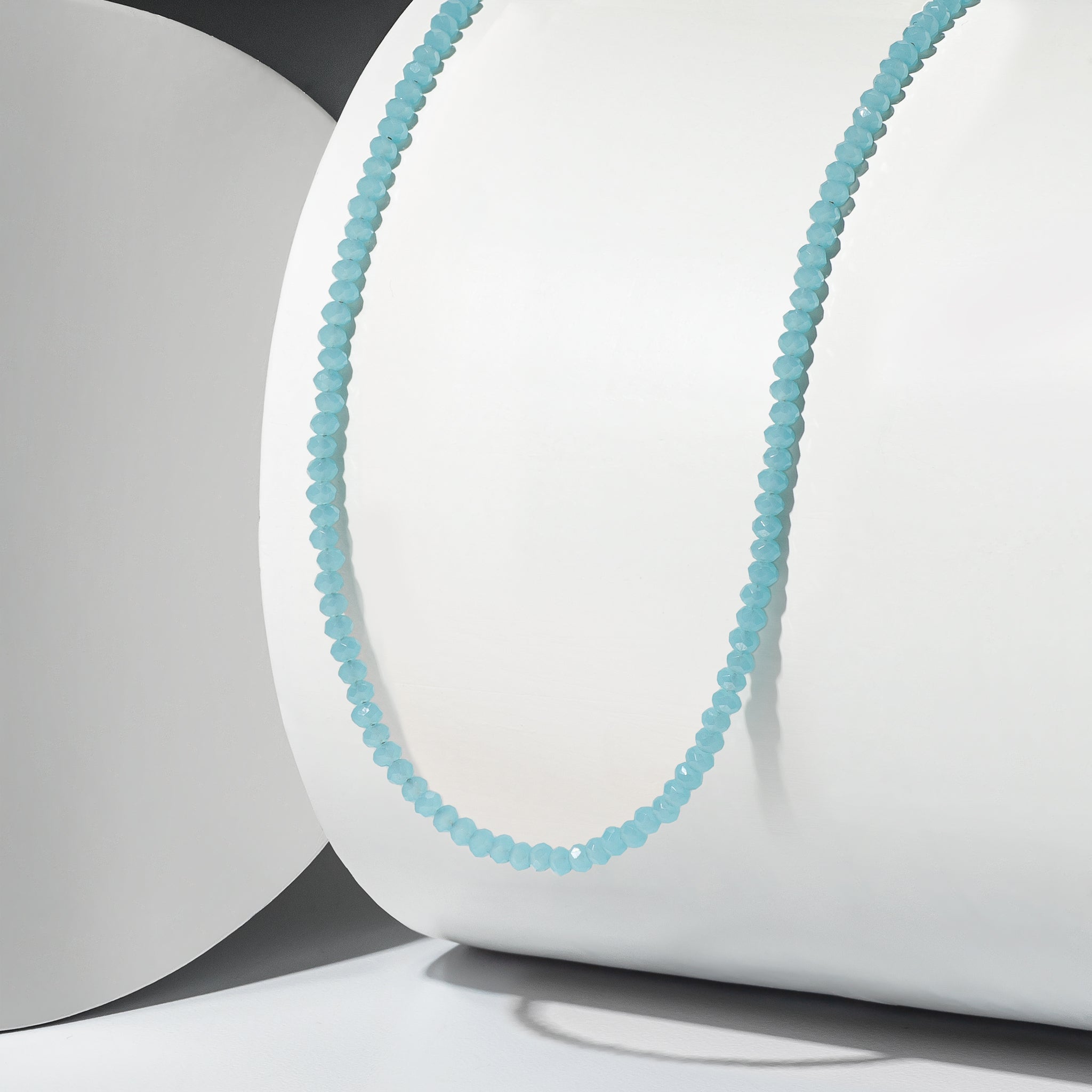 2mm Sky Blue Crystal Beaded Adjustable 15"-17"