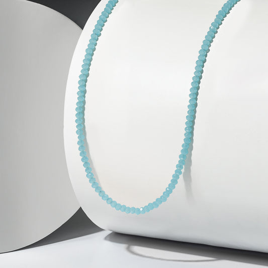 2mm Sky Blue Crystal Beaded Adjustable 15"-17"