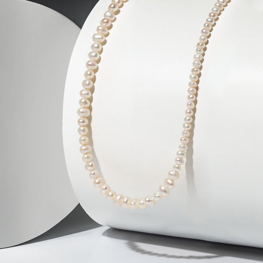 Mixed Size Freshwater Pearl Adjustable Beaded Necklace 15"-17"