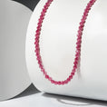 Load image into Gallery viewer, 4mm Pink Cubic Zirconia Beaded Adjustable 15"-17"
