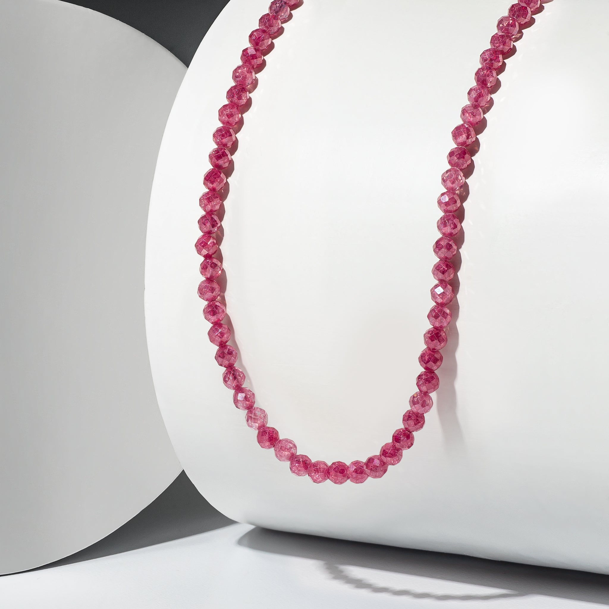 4mm Pink Cubic Zirconia Beaded Adjustable 15"-17"