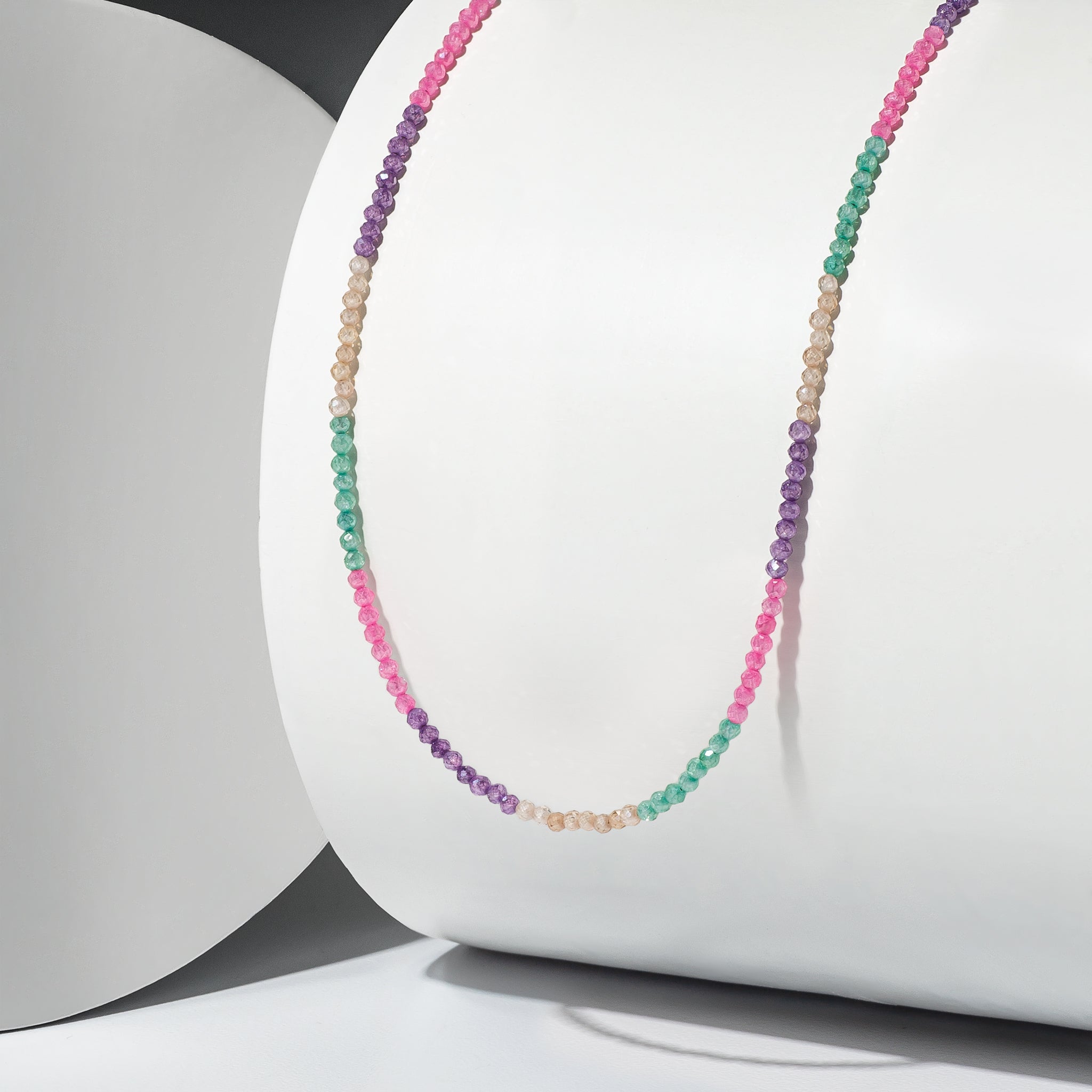 1.5mm Multicolored Cubic Zirconia Itsy Adjustable 15"-17"