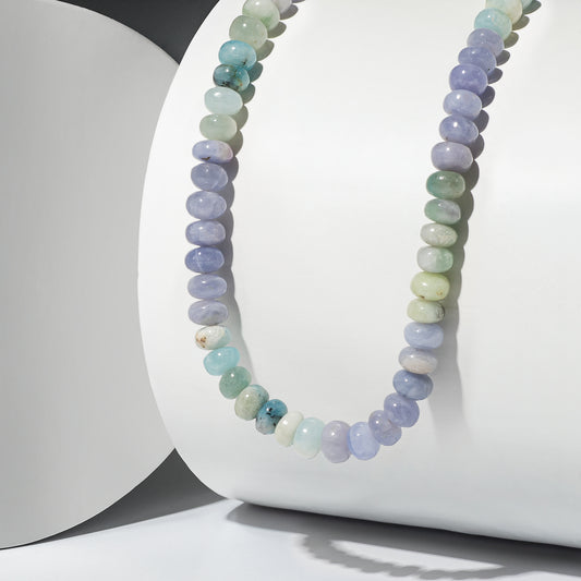 Hackmanite Adjustable Beaded Necklace 15"-17"