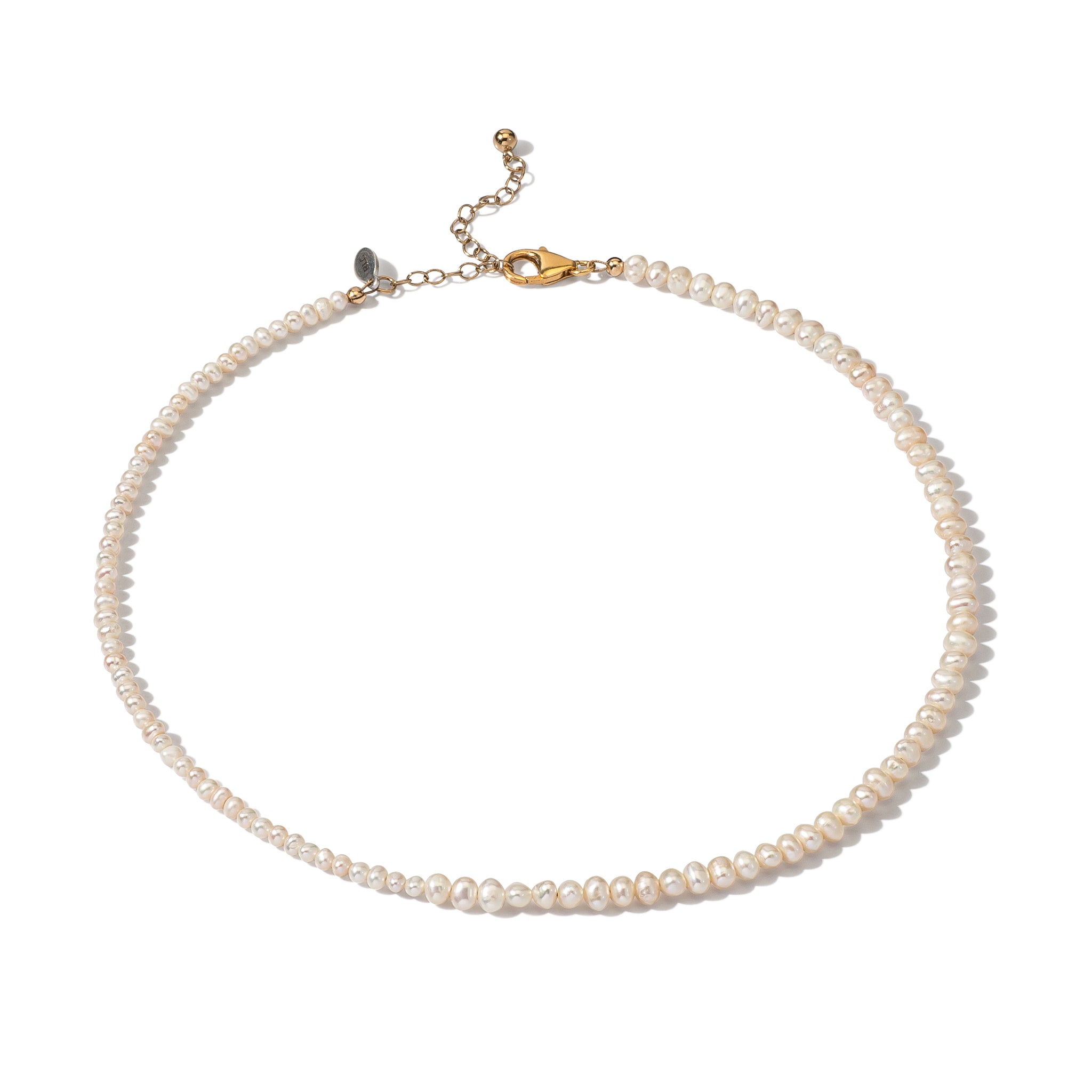Mixed Size Freshwater Pearl Adjustable Beaded Necklace 15"-17"