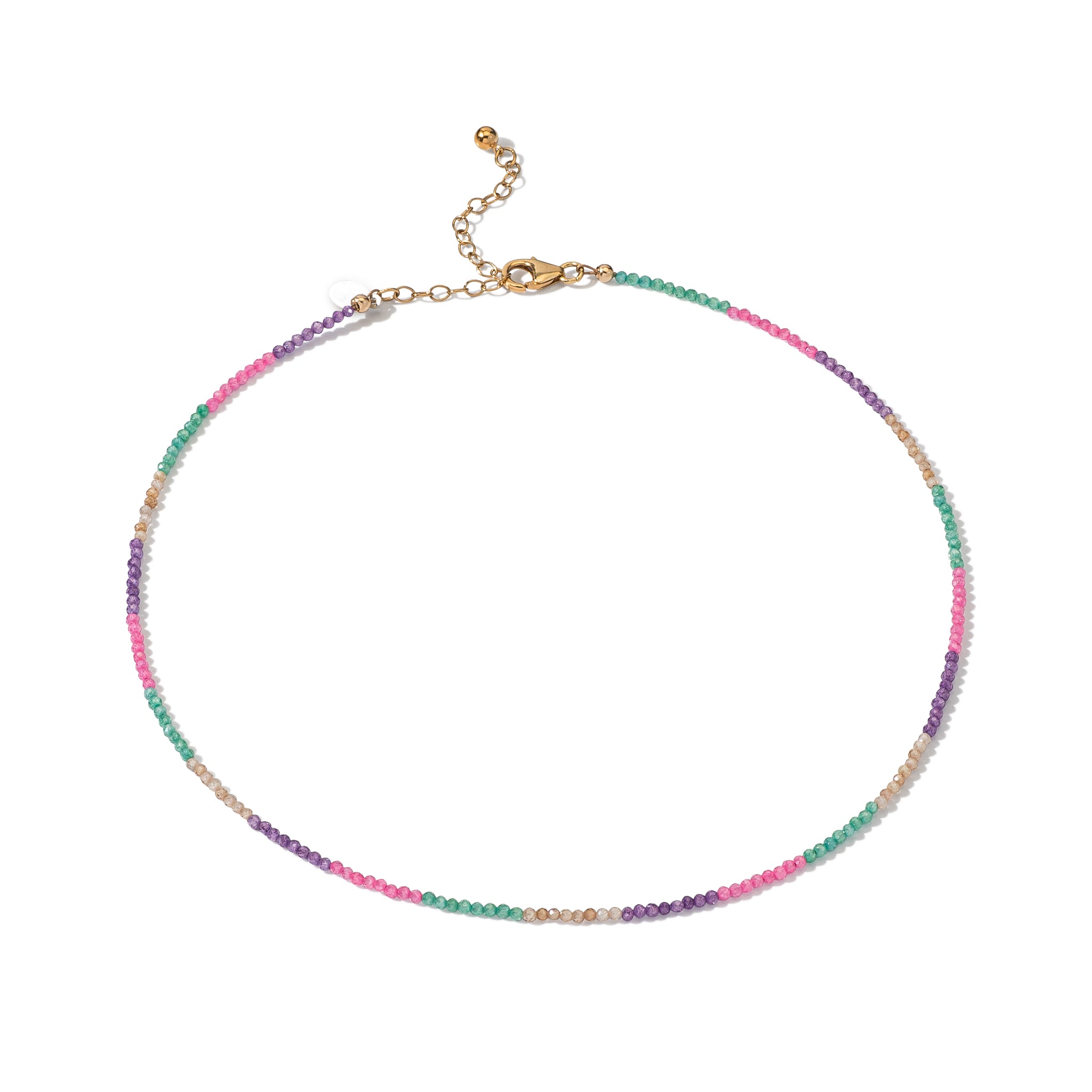 1.5mm Multicolored Cubic Zirconia Itsy Adjustable 15"-17"