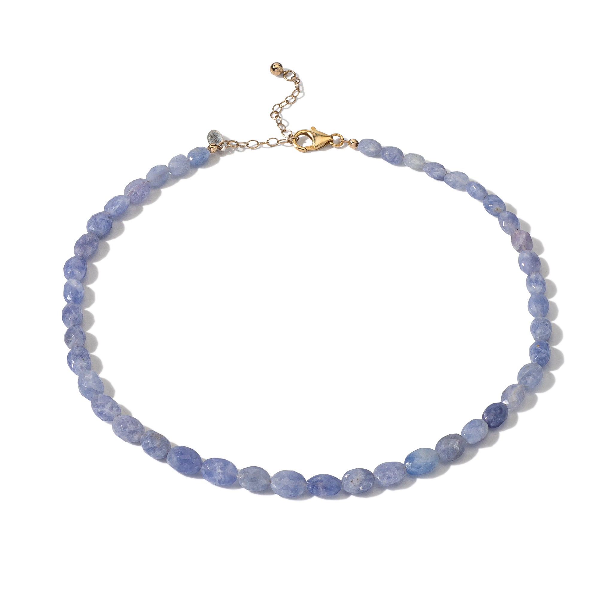 Hackmanite Oval Adjustable Beaded Necklace 15"-17"