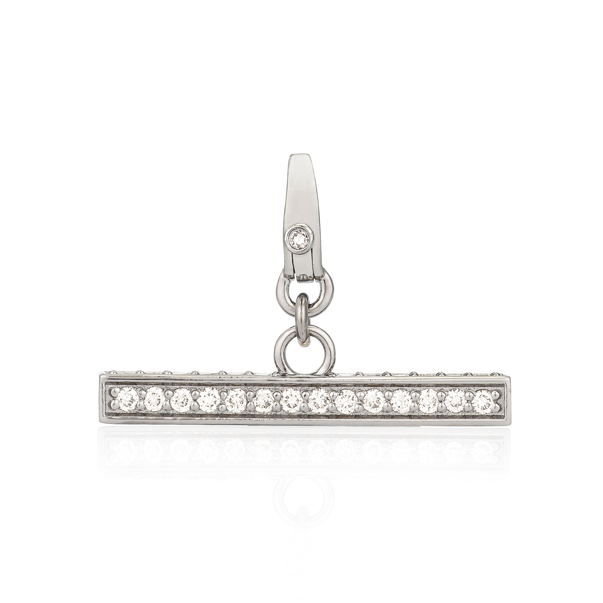 Sterling Silver and Black Rhodium Diamond Toggle Clip Charm
