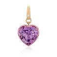 Load image into Gallery viewer, 14 Karat Yellow Gold and Pink Amethyst Heart Clip Charm
