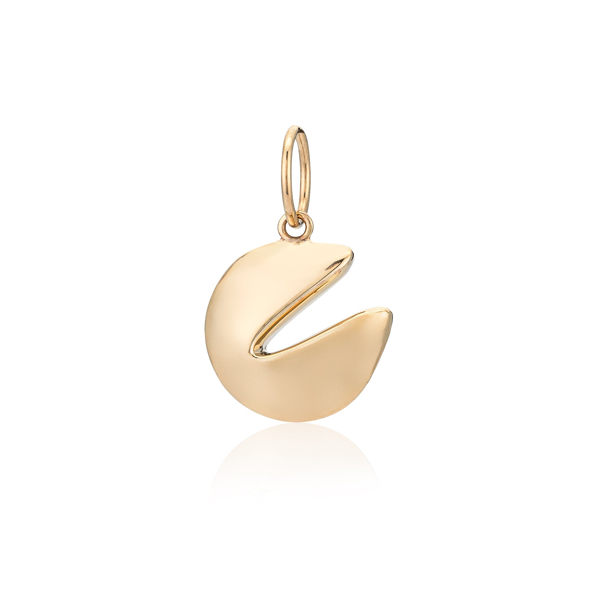 14 Karat Yellow Gold Fortune Cookie Slide Charm