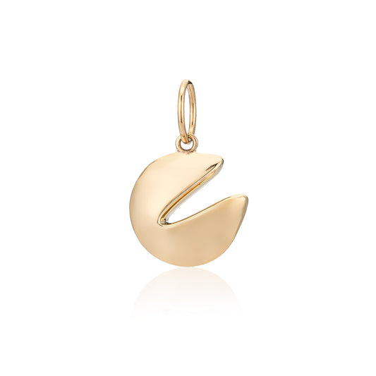14 Karat Yellow Gold Fortune Cookie Slide Charm
