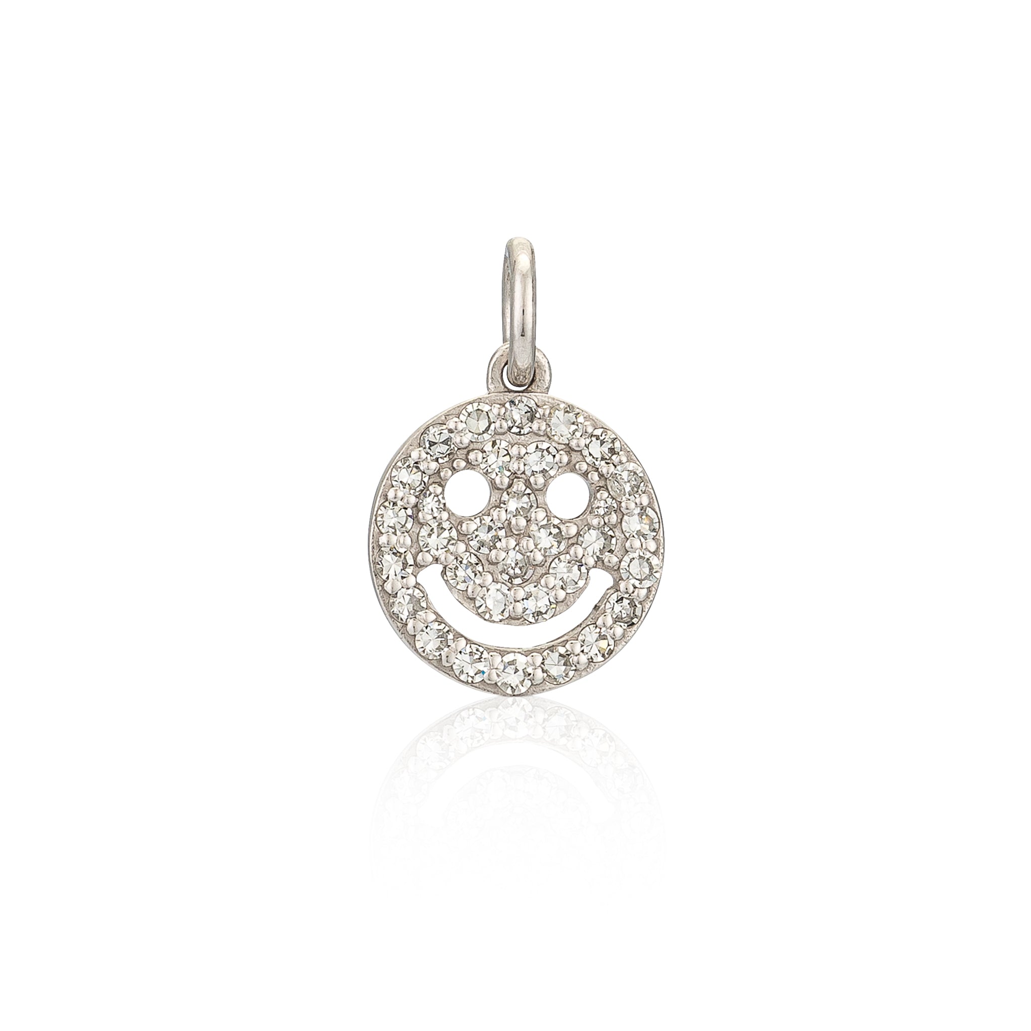 14 Karat White Gold and Smiley Slide Charm