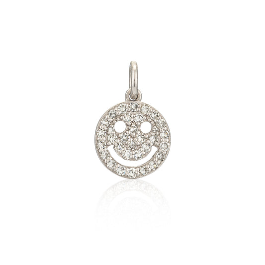 14 Karat White Gold and Smiley Slide Charm