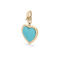Load image into Gallery viewer, 14 Karat Yellow Gold and Diamond Turquoise Heart Clip Charm
