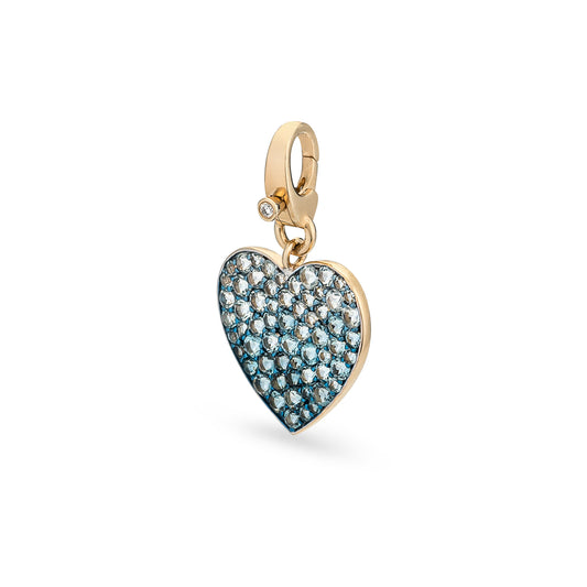 14 Karat Yellow Gold and Ombre Topaz Heart Clip Charm