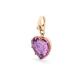 Load image into Gallery viewer, 14 Karat Yellow Gold and Pink Amethyst Heart Clip Charm
