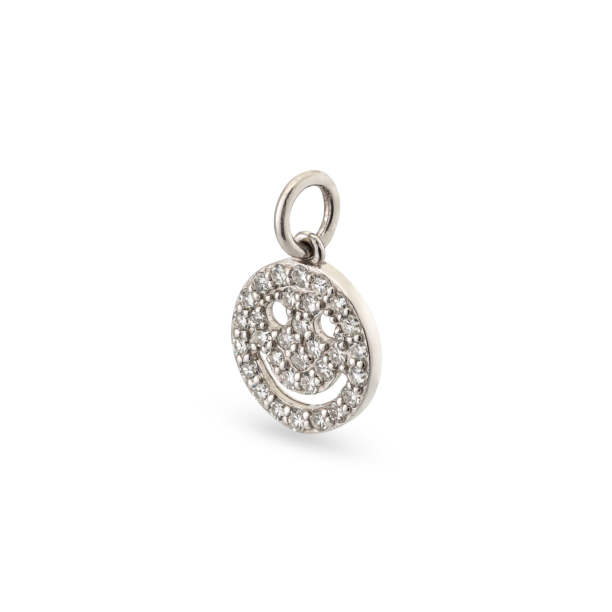 14 Karat White Gold and Smiley Slide Charm
