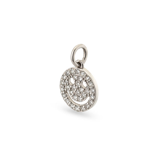14 Karat White Gold and Smiley Slide Charm
