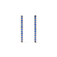 Load image into Gallery viewer, Paperclip Timeless Yellow Gold Blue Beryl Gemstone Hoops
