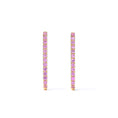 Load image into Gallery viewer, Paperclip Timeless Yellow Gold Pink Beryl Gemstone Hoops
